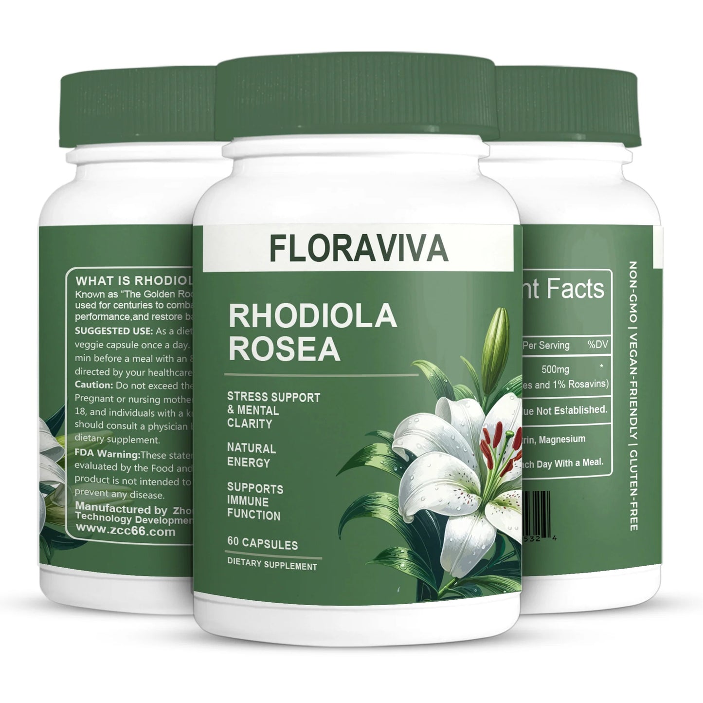 Floraviva Rhodiola Rosea Capsules/ 2PCS