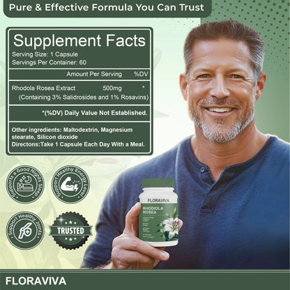 Floraviva Rhodiola Rosea Capsules/ 2PCS